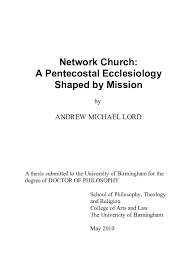 Pdf Network Church A Pentecostal Ecclesiology Shaped By