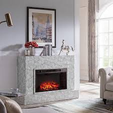 white stone electric fireplace tv stand