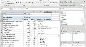 filtering pivot data