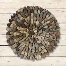 Round Driftwood Wall Décor Brown