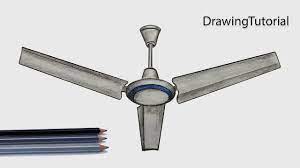 how to draw ceiling fan step by step