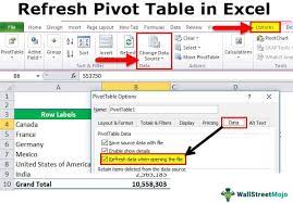 how to refresh pivot table in excel