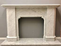 Italian Carrara Marble Fireplace