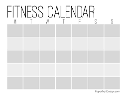 free printable workout calendar