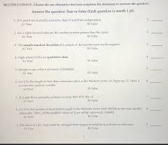 Solved Multiple Choice Choose The One Alternative That B