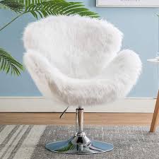 white makeup vanity chair cute furry