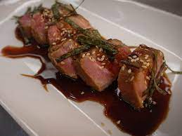 Marinated Tuna Steak In Teriyaki gambar png