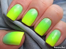 neon yellow ombre nails