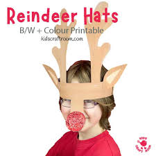 Diy gold glitter deer antler wreath headband. Printable Reindeer Antlers Kids Craft Room