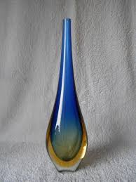 Murano Sommerso Vase With Long Neck