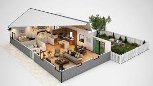 3d cut section of 2bhk home by 3d floor
