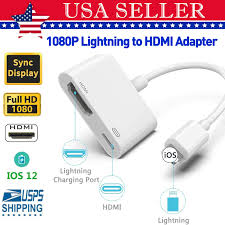 Lighting To Hdmi Adapter Cable Digital Av Tv 1080p For Iphone 6 7 8 Plus Ipad Us Ebay