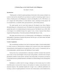 a position paper on the death penalty in the capital a position paper on the death penalty in the capital punishment punishments