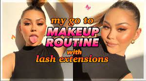 makeup routine with lash extensions