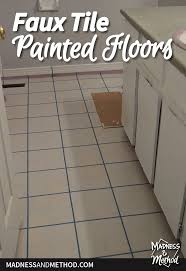 faux tile painted floors madness method