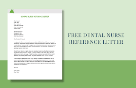 dental nurse reference letter in word