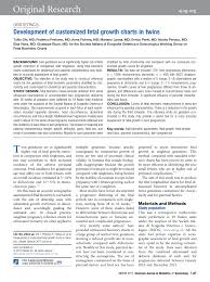 Pdf Development Of Customized Fetal Growth Charts In Twins