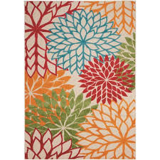 Home depot has a major rug sale happening now simplemost. Nourison Aloha Green 5 Ft X 7 Ft Floral Modern Indoor Outdoor Area Rug 242686 The Home Depot