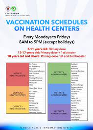 manila vaccination schedules lungsod ng