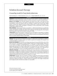 Pdf Solution Focused Therapy Counseling Model For Busy