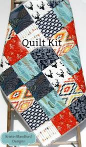 quilt kit throw kit woodland boy rustic