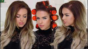 big glam volume using hot rollers you