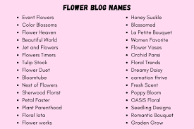 unique flower names ideas