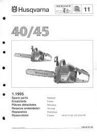 husqvarna chainsaw model 40 45 parts manual