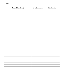 Training Sign In Sheet Template Free Leyme