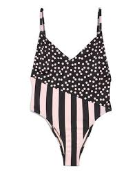 Topshop Spot And Stripe Print Swimsuit One Piece Swimsuits