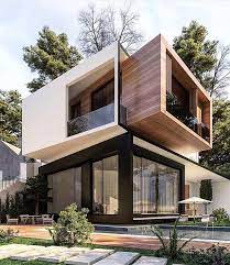 Exclusive facade design with conceptual lighting highlighting architectural details. 65 Small Modern Villas Ideas Architecture House House Design Modern House Design