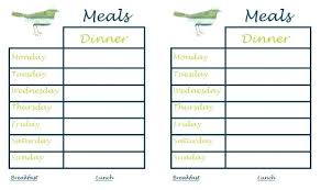 Free Meal Planner Template Download Monthly Food Menu Weekly