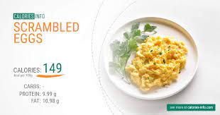scrambled eggs calories in 100g or