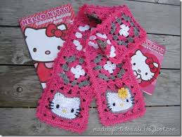 Made By K Tutorials Hello Kitty Granny Square Scarf