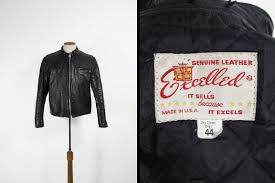 Vintage Excelled Cafe Racer Leather Jacket Black Motorcycle Made In Usa 44
