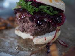wild moose burger with forest berry