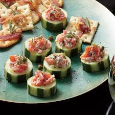 smoked salmon salad in cuber cups