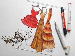 Aprende a dibujar personajes de vestidos paso a paso fácil y lindo. Tecnica Para Dibujar Vestidos De Ceremonia Con Marcadores Y Colores