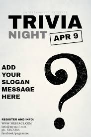 Black And White Trivia Night Flyer Template Postermywall