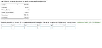 Expanded Accounting Equation Solve