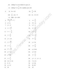 Mental Maths Simple Equations Worksheet