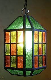 vintage stained leaded glass hanging