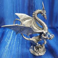 Pewter Dragon With Crystal Ball