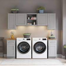 Mill S Pride 90 In W X 24 In D X 90 In Vesuvius Gray Shaker Stock Ready To Assemble Base Kitchen Cabinet Laundry Room