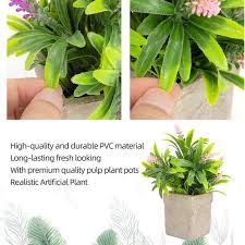 lavender artificial plants in pots