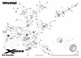 X Maxx 77076 4 Rear Assembly Exploded View Traxxas