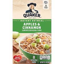quaker apple cinnamon instant oatmeal