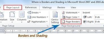 borders and shading in word 2007