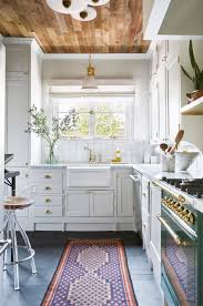 wood ceilings in her kitchen