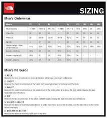 Veracious The North Face Womens Size Chart North Face Size